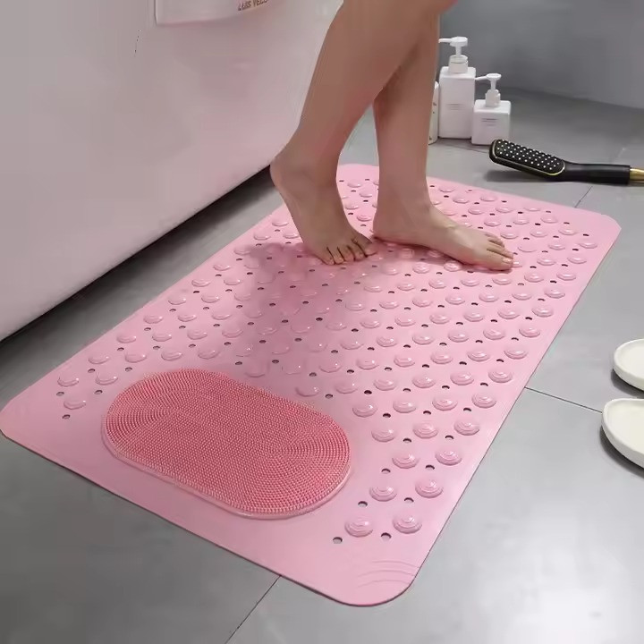 Коврик атискользящий для ванной комнаты и душа,массажный для ног силиконовый с присосками, розовый 36.5х69 см Каменец-Подольский - изображение 3