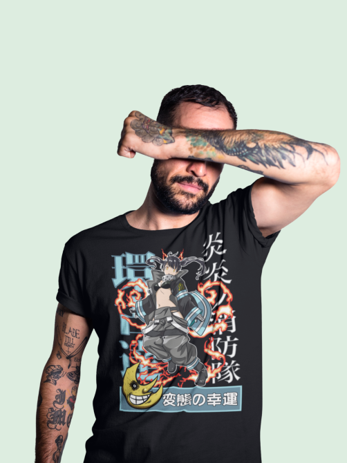 Футболка з аніме принтом Аніме Фіре Форке Тамакі оверсайз (S/M/L) Чорний AnimeJ0598 Дніпро - фото 5