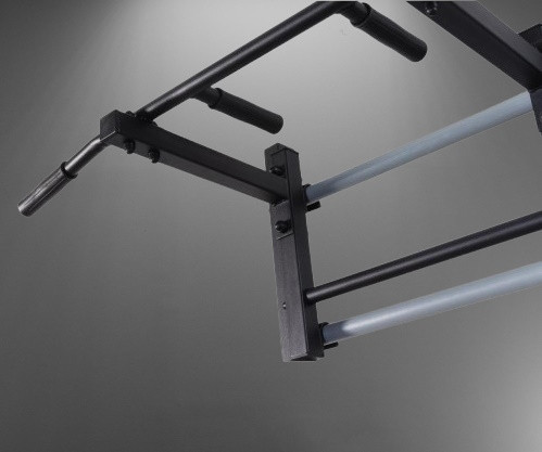 Стандартная шведская стенка черная универсальная передвижная с турником брусьями гимнастической лавкой Каменское - изображение 5