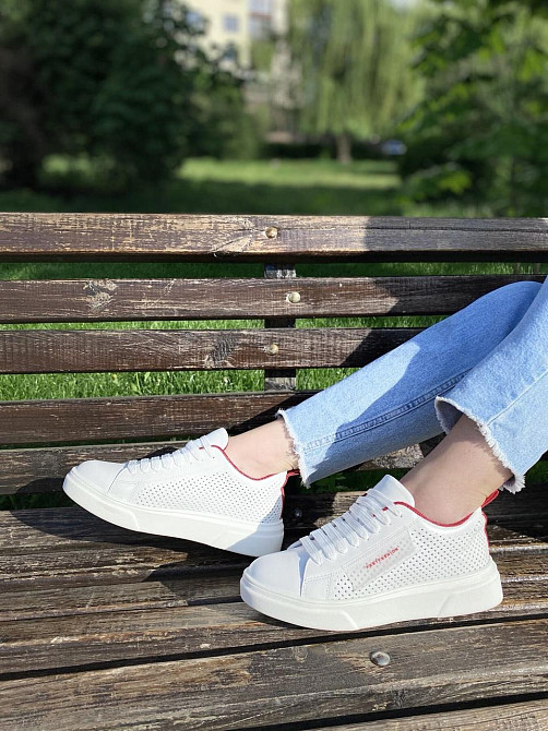 Kentro Кросівки жіночі KENTO 1530 білий/червоний (весна-літо, шкіра натуральна) (3502) Коломия - фото 3