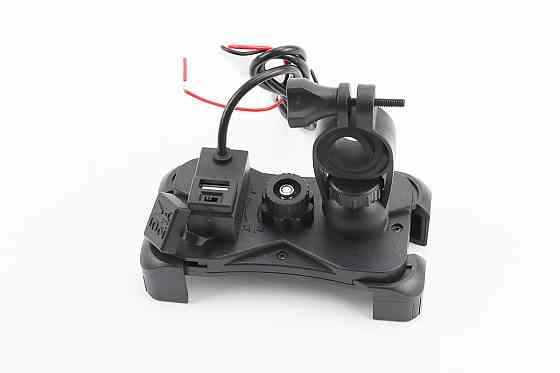 Тримач телефону на кермо з червоним малюнком + USB зарядка (мін. розмір телефону 60*124мм, макс. розмір 80*160мм), тип 2 Київ