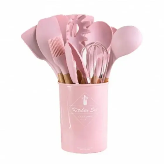 Набор кухонных принадлежностей силиконовый Kitchen Set RB-2239 розовый (12 предметов) Коломия