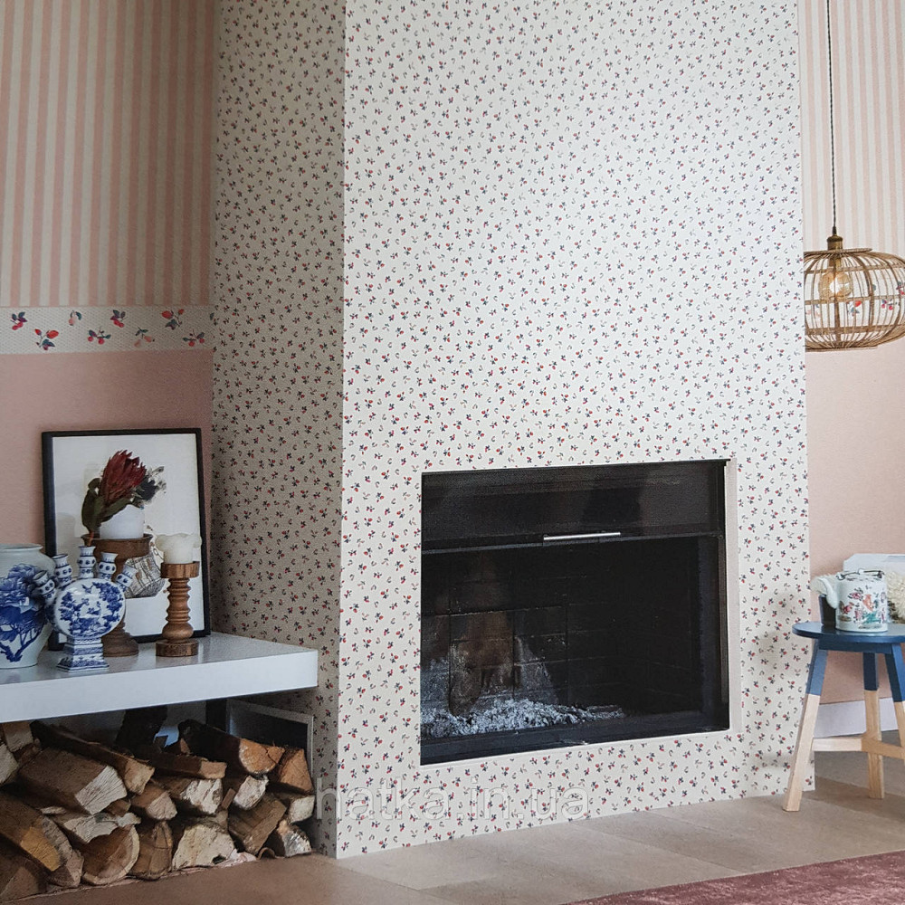 Обои виниловые на флизелине 0.53х10.05 Rasch Textil Petite Fleur 5 для кухни фрукты клубника вишни на белом Киев - изображение 1