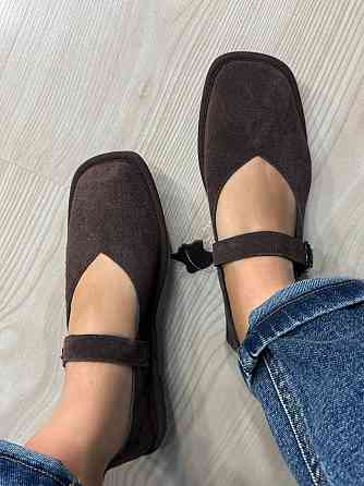 Балетки жіночі Meideli 0109-7 Mary Jane з ремінцем натуральна замша коричневі, 40, 25,5 см Київ