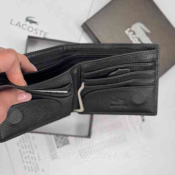 Мужской зажим Lacoste — кожаный, брендовый, для стильных мужчин (6607) Киев