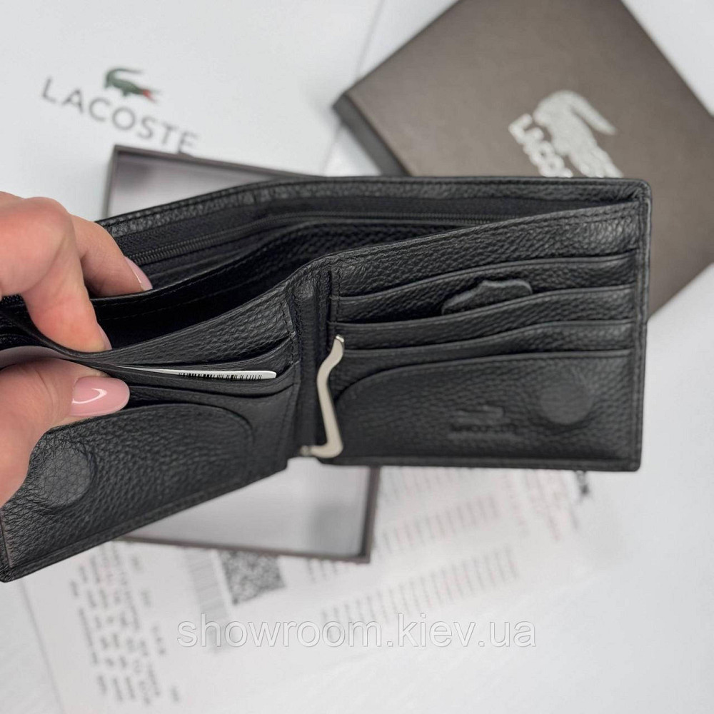 Мужской зажим Lacoste — кожаный, брендовый, для стильных мужчин (6607) Киев - изображение 2