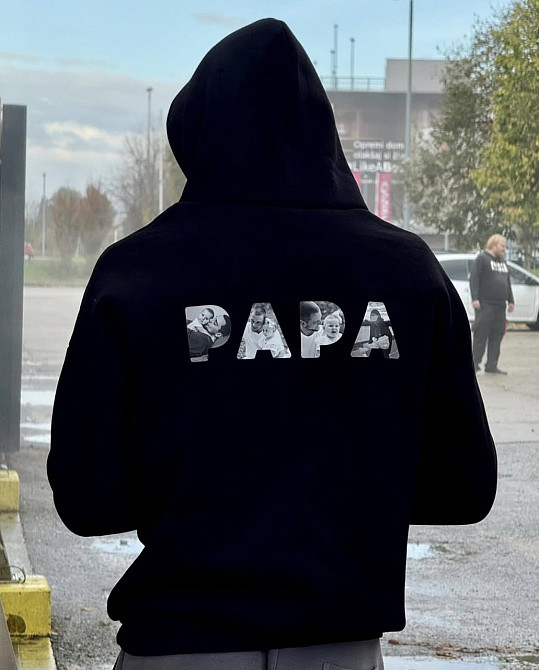 Худи “PAPA” с вашими фотографиями — индивидуальный фотодизайн M, Графитовый Черновцы - изображение 1