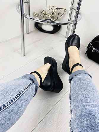 Туфлі жіночі Т-лето чорні шкіра натуральна платформа 2/7 см 39 р. (2732) Коломия