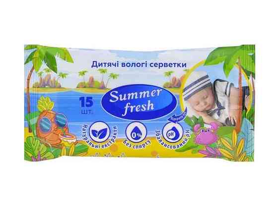 Вологі серветки 15шт Compact ТМ SUMMER FRESH Київ