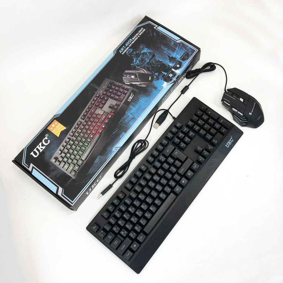 Клавиатура+мышка UKC с LED подсветкой от USB M-710, клавиатура игровая с подсветкой и мышкой FH-20 Львов - изображение 13