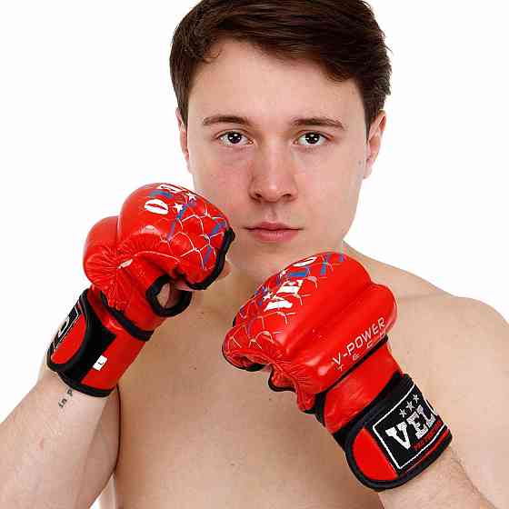 Рукавички для змішаних єдиноборств MMA шкіряні VELO ULI-4032 розмір S-XL Рукавички для боксу та єдиноборств Київ