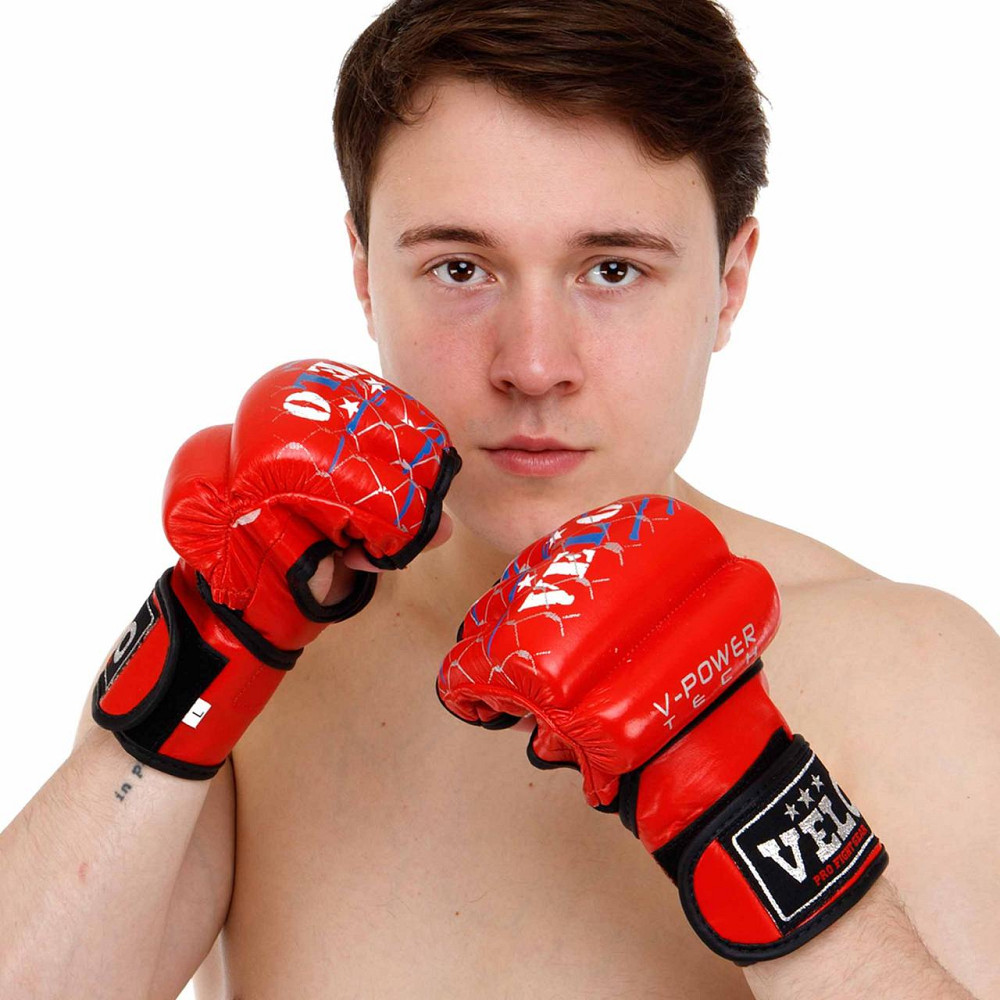 Рукавички для змішаних єдиноборств MMA шкіряні VELO ULI-4032 розмір S-XL Рукавички для боксу та єдиноборств Київ - фото 4