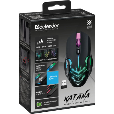 Мишка Defender Katana GM-511 LED Wireless Black (52511) Вінниця - фото 4