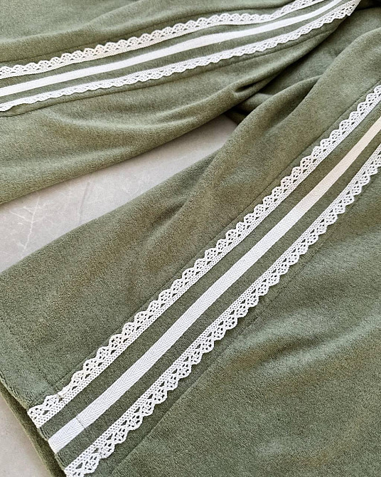 Жіночий стильний прогулянковий велюровий костюм-двійка Оливка, 42/46 Одеса - фото 3