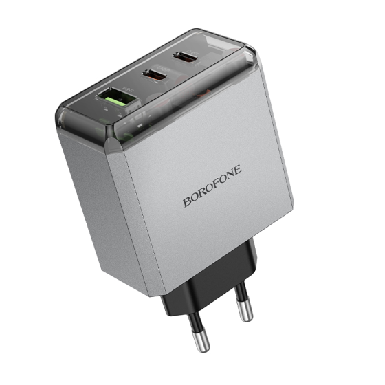 Мережевий зарядний пристрій BOROFONE BN22 Lena PD65W(2C1A) charger(EU) Metal Gray Одеса