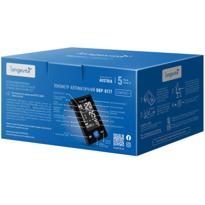 Тонометр Longevita Авт.вимір.артер.тиску LONGEVITA DBP-6177 (DBP-6177) Вінниця - фото 9