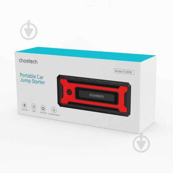 УМБ пуско-зарядна станція Choetech, струм до 2000A, 16000mAh 20W QC 3.0 USB-C + USB2.0 (TC0009) Киев - изображение 6