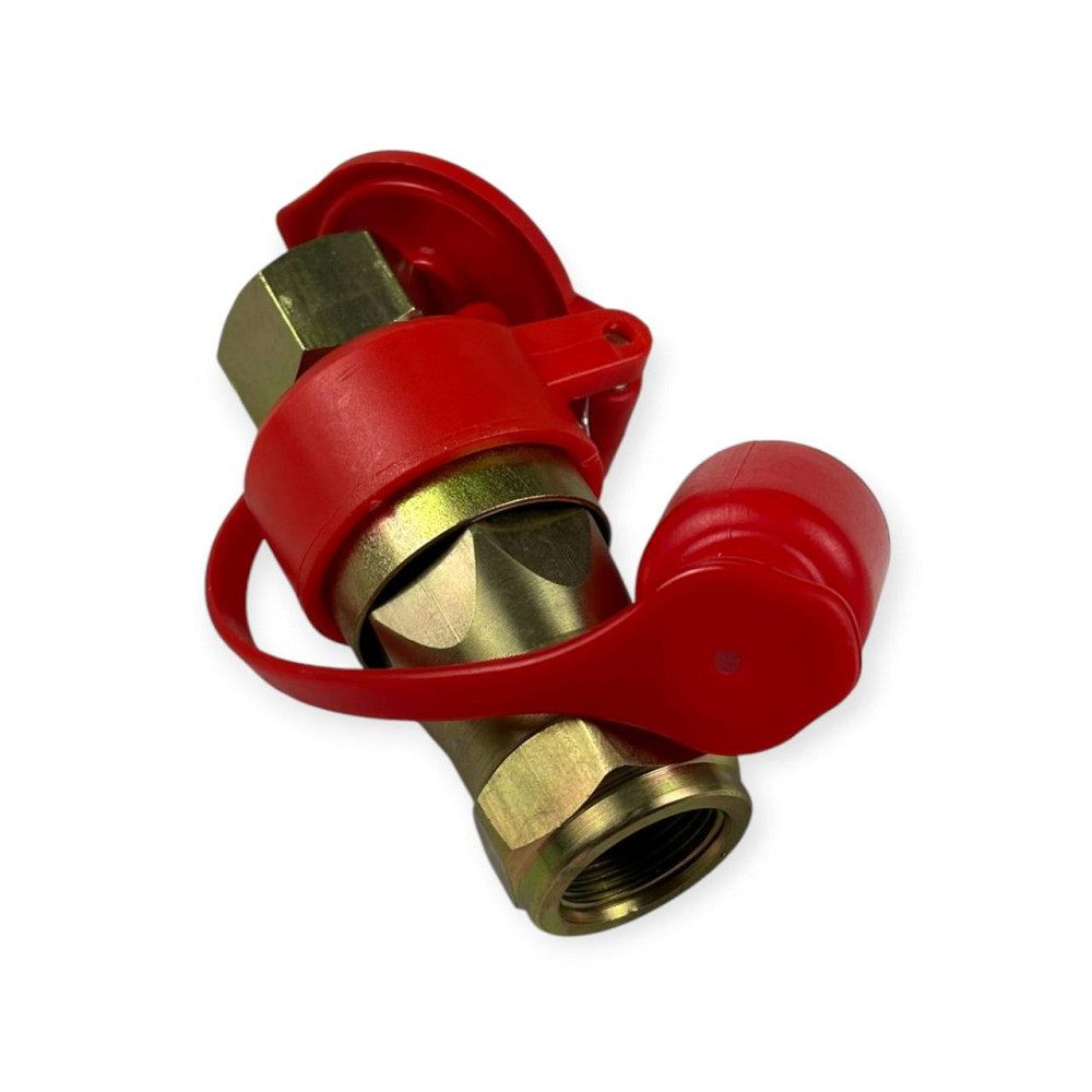 Разъем М 22x1.5 (евро с крышкой) красный пневматический Мукачево - изображение 1