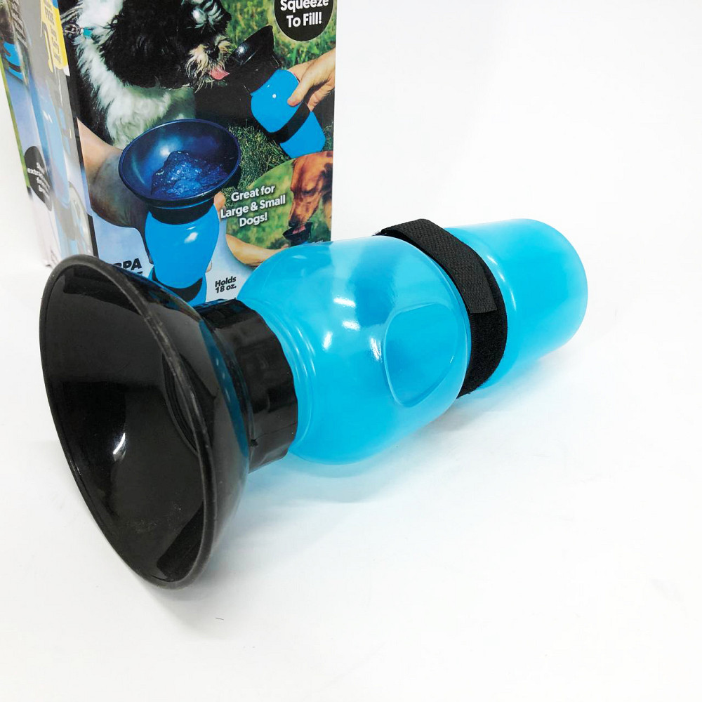 Поїлка для собак дорожня переносна Aqua Dog 537 мл портативна пляшка для великих та дрібних собак FS-97 QR-16 Львів - фото 13
