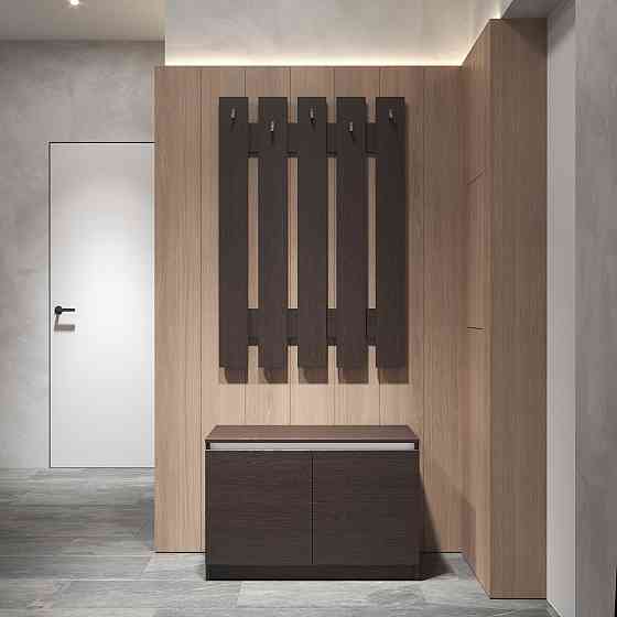 Передпокій VAYS, комплект у передпокій №3 Венге Темний-Білі планки Львів