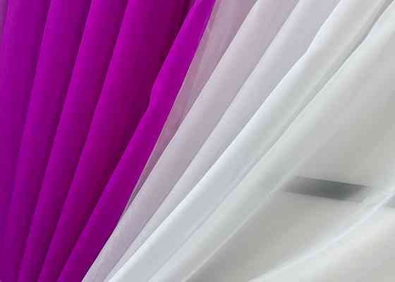 Кухонные шторки VR-Textil № 096к с подвязками фуксия с белым 400х170 см (52-1204) Киев