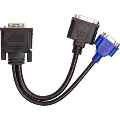 Переходник DVI-I (M) to DVI-D (F) + VGA (F), 0.3m PowerPlant (CA912551) Винница