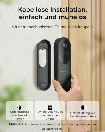 Бездротовий відеодзвінок Reolink Doorbell Battery 2K 4 МП, Wi-Fi 2,4/5 ГГц, акумулятор, microSD до 512 ГБ Київ