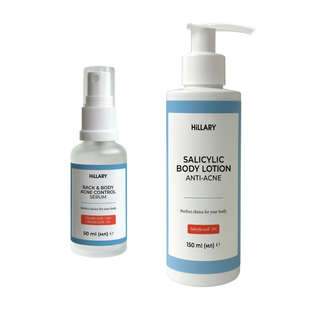 Набір проти запалень і висипань на тілі Back & Body Acne Care Set Hillary Київ - фото 1
