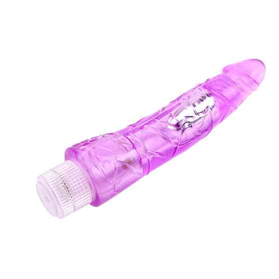 Вибромассажер реалистик Chisa Crystal Jellie с ребристой структурой, фиолетовый Sex Aura Киев