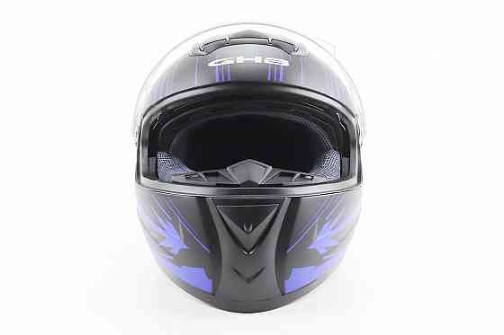 Шолом інтеграл, закритий (сертифікація DOT)+відкидні окуляри BLD-М61 M (57-58см), ЧОРНО-СИНІЙ (флуоресцентний) Киев