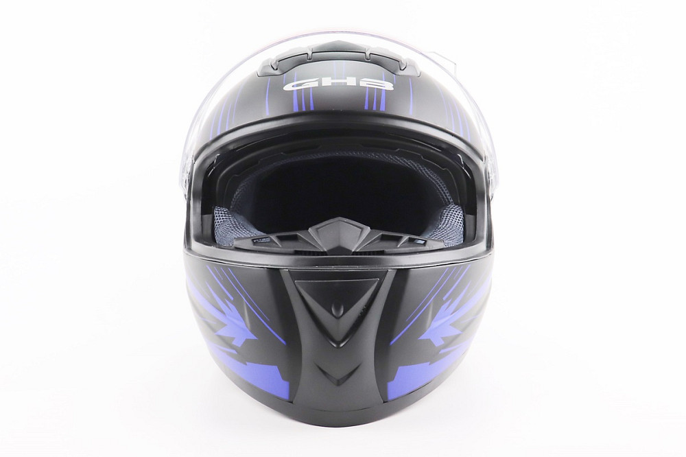 Шолом інтеграл, закритий (сертифікація DOT)+відкидні окуляри BLD-М61 M (57-58см), ЧОРНО-СИНІЙ (флуоресцентний) Київ - фото 6