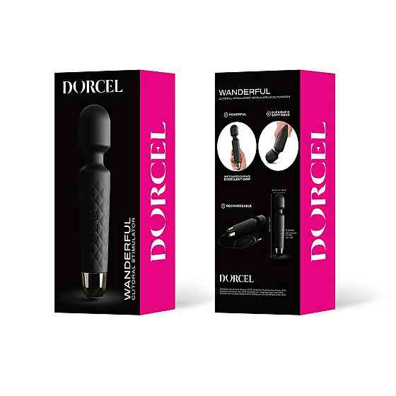 Мини-вибромассажер Dorcel Wand Wanderful Black мощный, водонепроницаемый, 18 режимов работы Sex Aura Киев