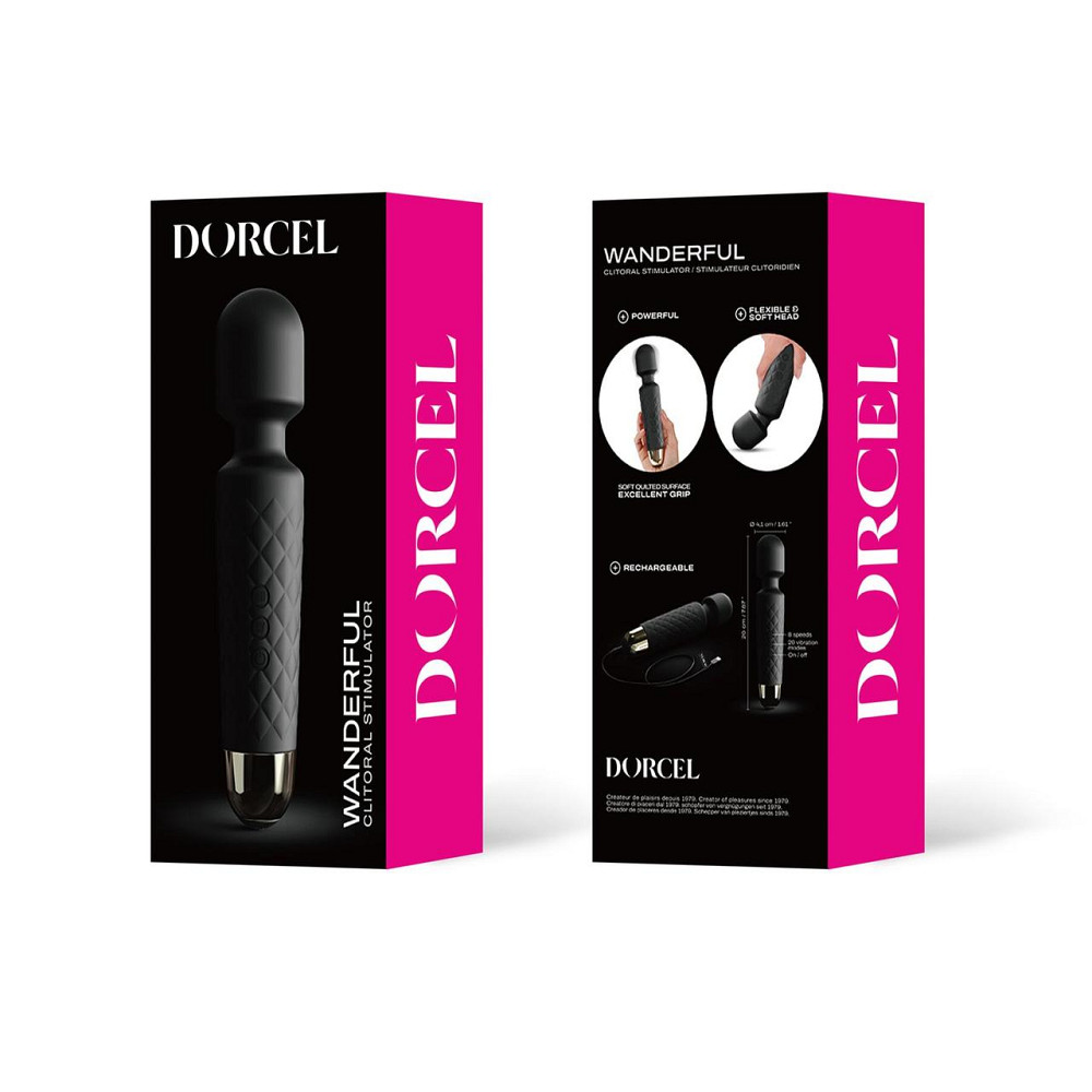 Мини-вибромассажер Dorcel Wand Wanderful Black мощный, водонепроницаемый, 18 режимов работы Sex Aura Киев - изображение 5