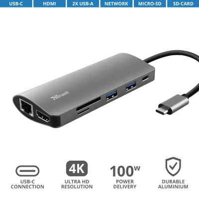Концентратор Trust DALYX 7-IN-1 USB-C ALUMINIUM (23775_TRUST) Винница