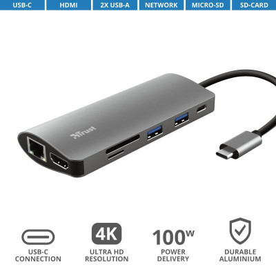 Концентратор Trust DALYX 7-IN-1 USB-C ALUMINIUM (23775_TRUST) Вінниця - фото 5