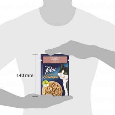Влажный корм для кошек Purina Felix Sensations Sauces с лососем в соусе со вкусом креветок 85 г (7613039836026) Винница