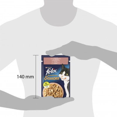 Влажный корм для кошек Purina Felix Sensations Sauces с лососем в соусе со вкусом креветок 85 г (7613039836026) Винница - изображение 4