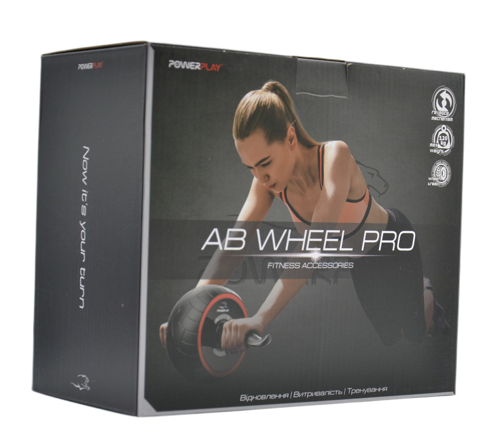 Ролик тренажер для преса гімнастичний зі зворотним механізмом PowerPlay 4326 AB Wheel Pro Київ - фото 9