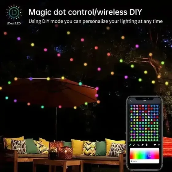 Гирлянда на елку матовый шарик 10 метров с пультом Usb Bluetooth управления с телефона модель (SFK-03) Коломия