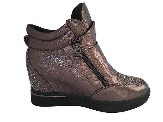 Снікерси жіночі Bosida бронзовий еко-шкіра 37р. танкетка 5см ( -6) Коломия