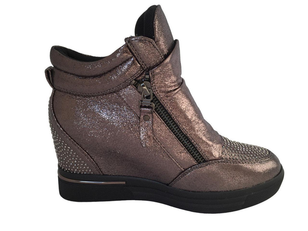 Снікерси жіночі Bosida бронзовий еко-шкіра 37р. танкетка 5см ( -6) Коломия - фото 4