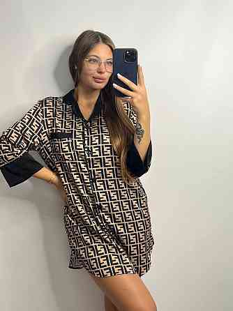 Ночная сорочка на пуговицах сатиновая Фенди S Харьков