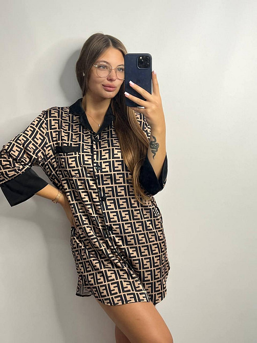 Ночная сорочка на пуговицах сатиновая Фенди S Харьков - изображение 2