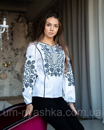 Натуральна блузка з вишивкою вишиванка "Владана" жіноча Кривий Ріг - фото 1