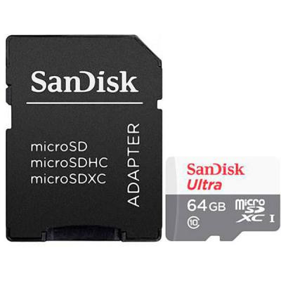 Карта памяти SanDisk 64GB microSD class 10 Ultra Light (SDSQUNR-064G-GN3MA) Винница - изображение 1