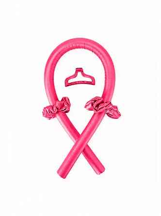 Атласные бигуди с заколкой для красивых локонов, розовые Винница