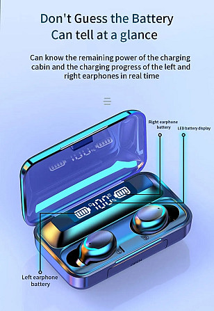 Уцінка Навушники бездротові TWS F9 Bluetooth 5.2 + Powerbank Київ - фото 1
