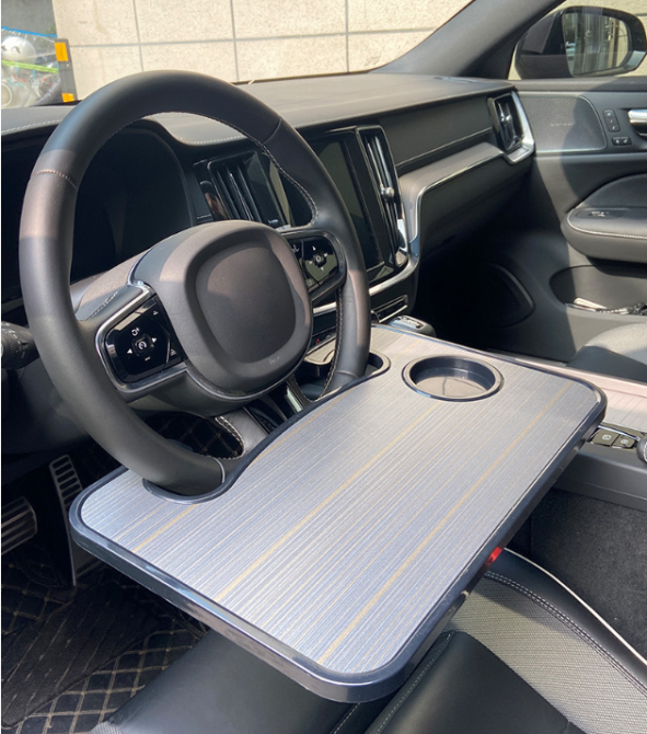 Глянцевый Автомобильный столик УЛУЧШЕННЫЙ на руль универсальный для перекуса, ноутбука ПОЛОСАТЫЙ Кременчуг - изображение 1