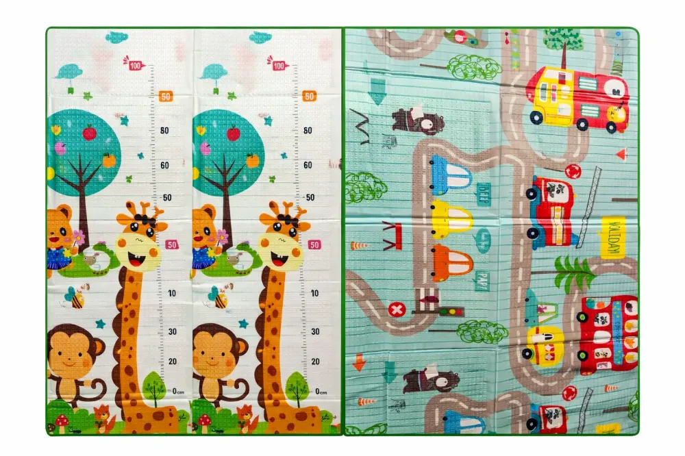 Детский развивающий двусторонний термо коврик 200*200 в сумке Зверята/Дорога Коломыя - изображение 1