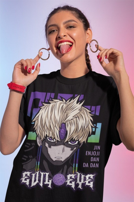 Футболка для мальчика аниме Евил Ейе Дандадан Ейе оверсайз (рост от 165 до 180 ) Черний AnimeJ0188m Днепр - изображение 1